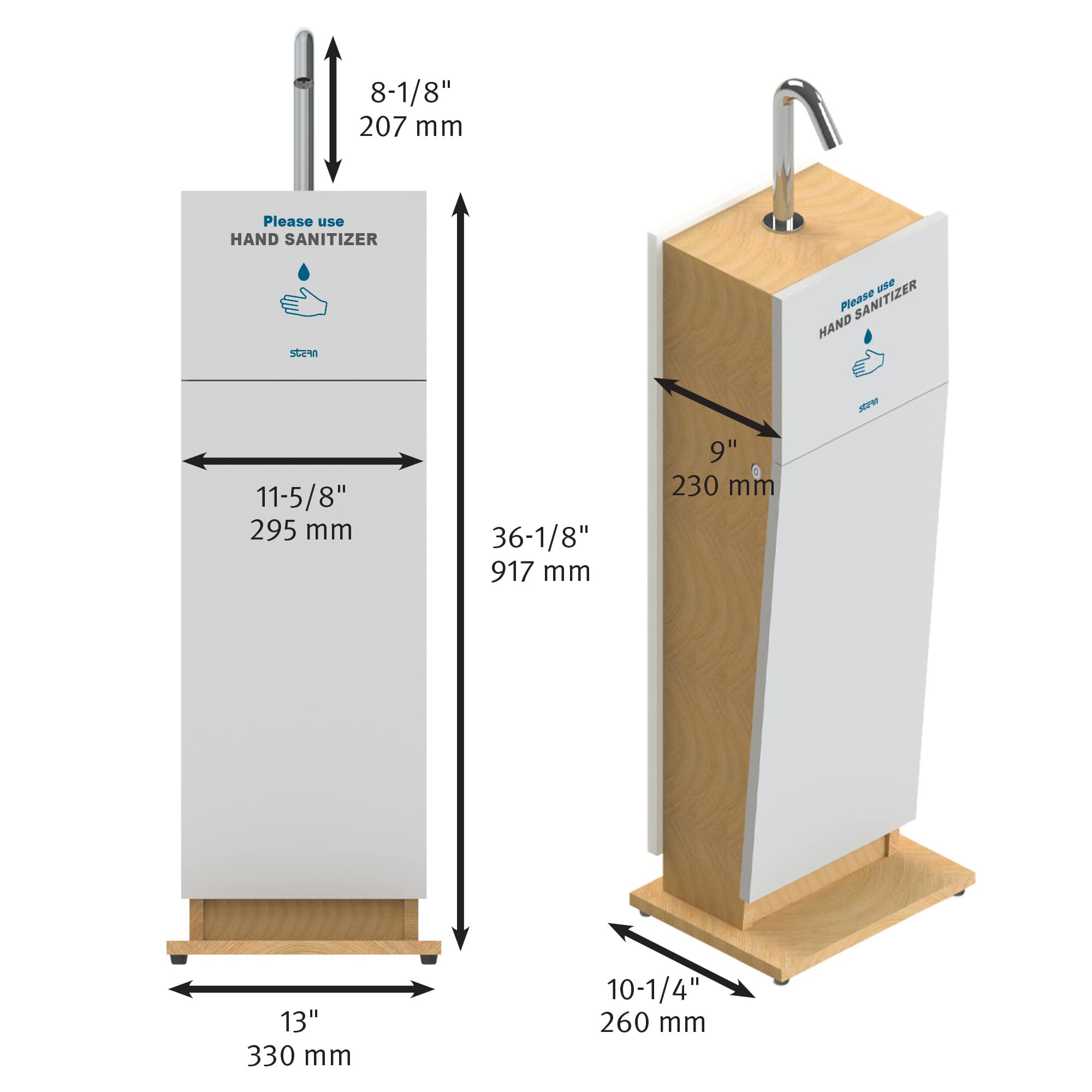 Csaba_Stand_measurements Touchless Hand Sanitizer Stand - Image 6